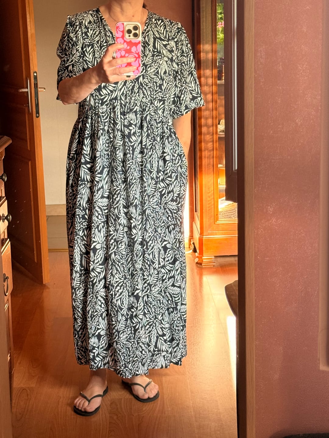 Customer photo review of Robe Édonie — Viscose herbier bleu nuit