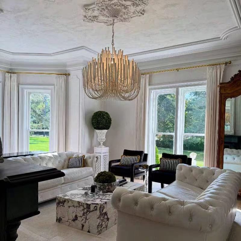 Customer photo review of Agave Abstract Wood Chandelier
