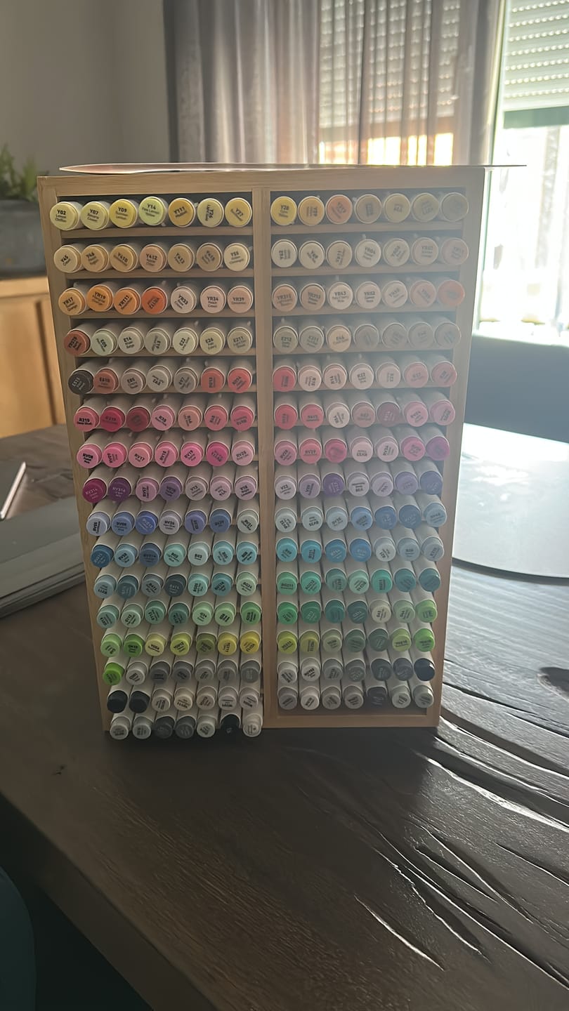 Customer photo review of Ohuhu Bamboo Marker Organizer (Europe Only)