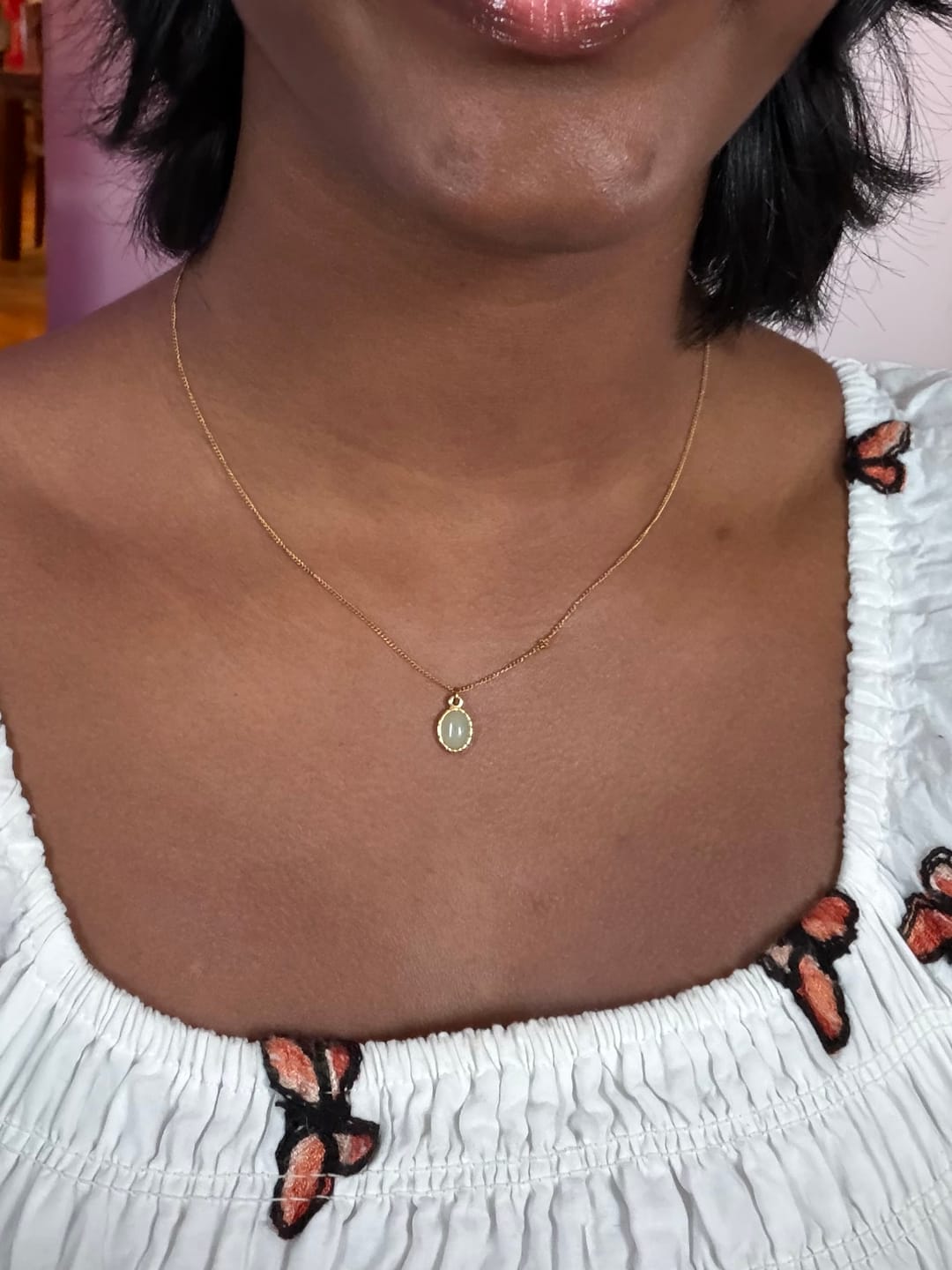 Customer photo review of Green Aventurine Pendant Necklace