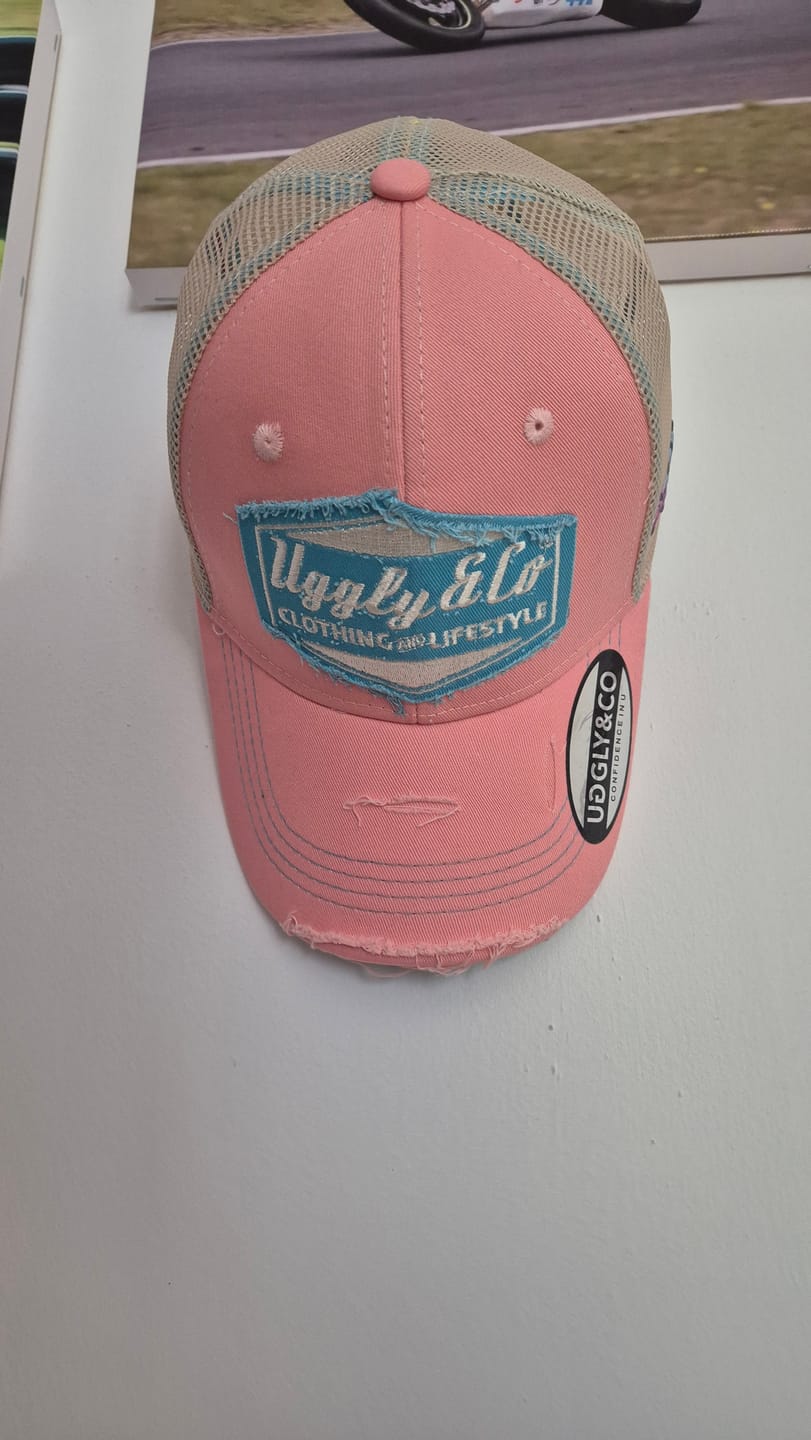 Customer photo review of Pastel Pink & Blue Diamond Trucker Hat