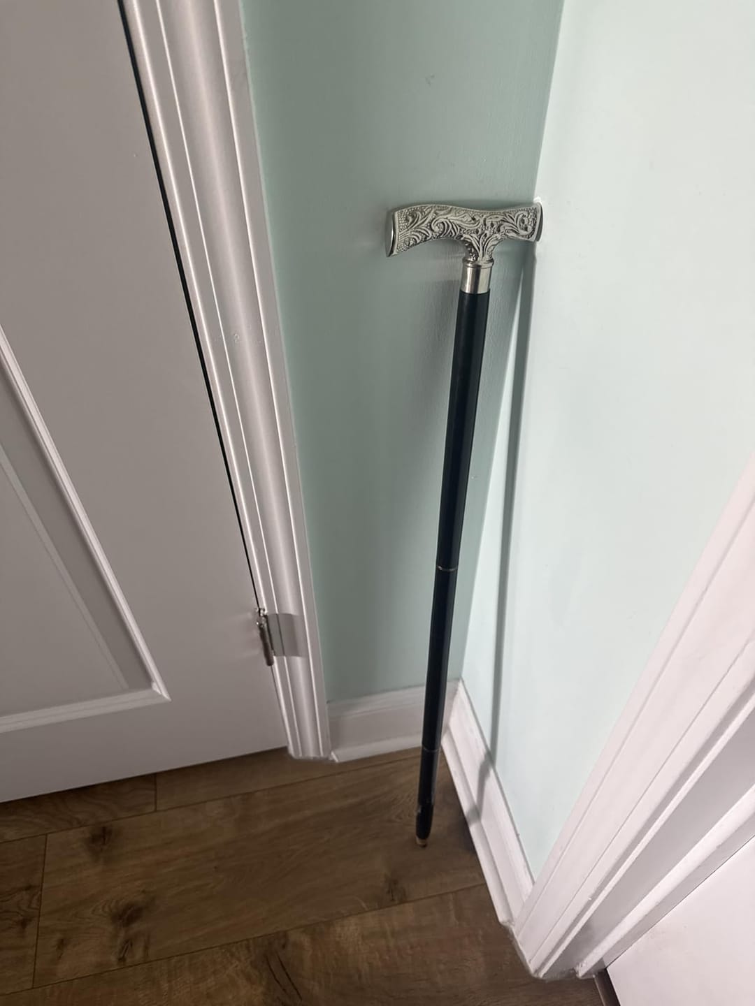 Customer photo review of Handmade Spiral Rope Style Victorian Handcrafted Head Brass Walking Sticks.