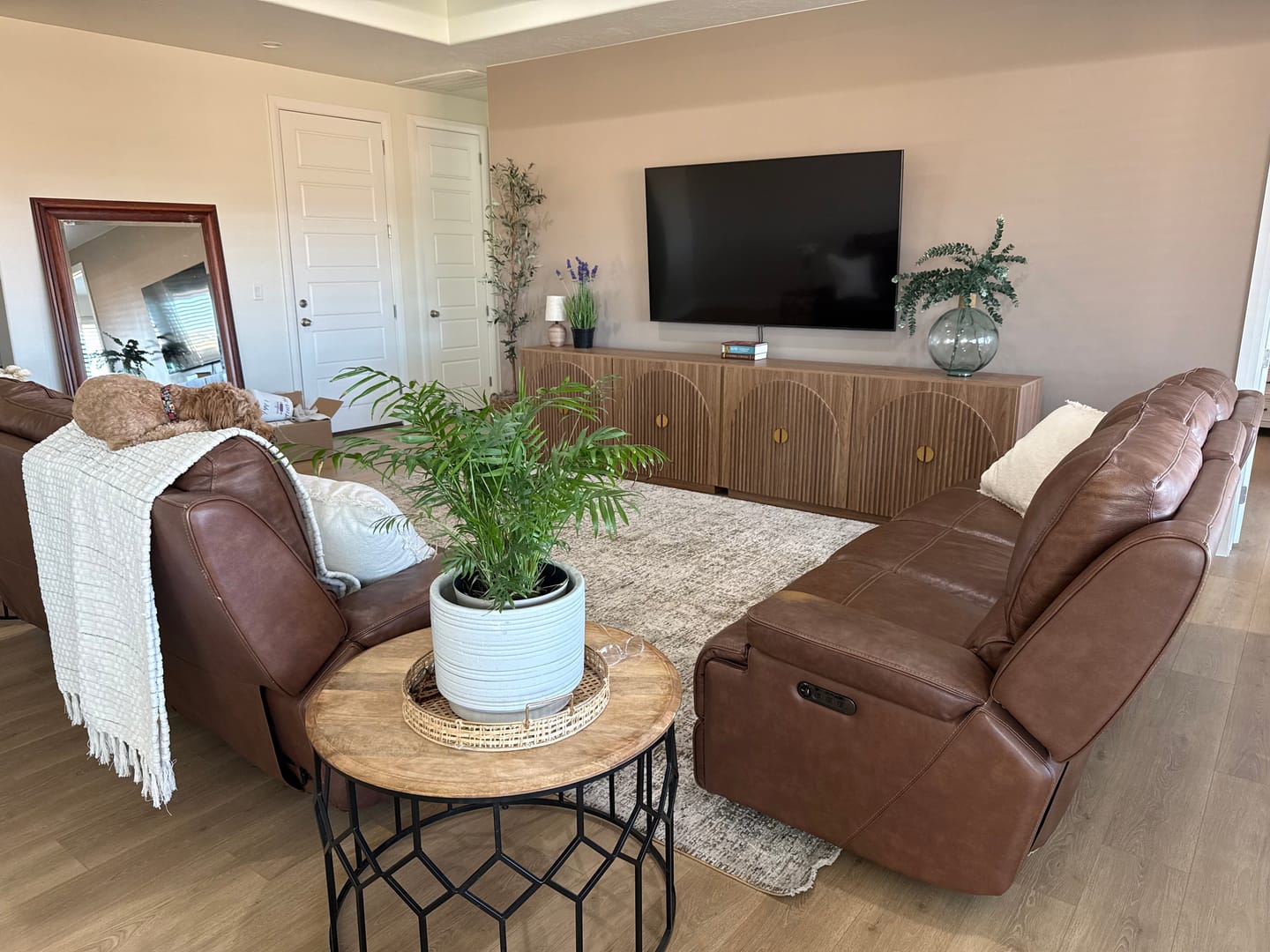 Customer photo review of 65" Arched Modern Fluted Sideboard Buffet Cabinet