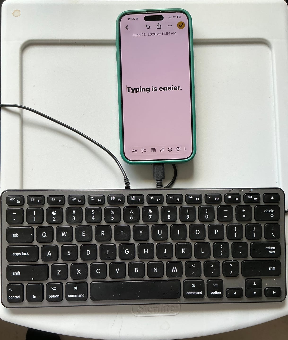 Customer photo review of Wired Keyboard for Mac with USB Hub - Dual USB-C + USB-A Ports
