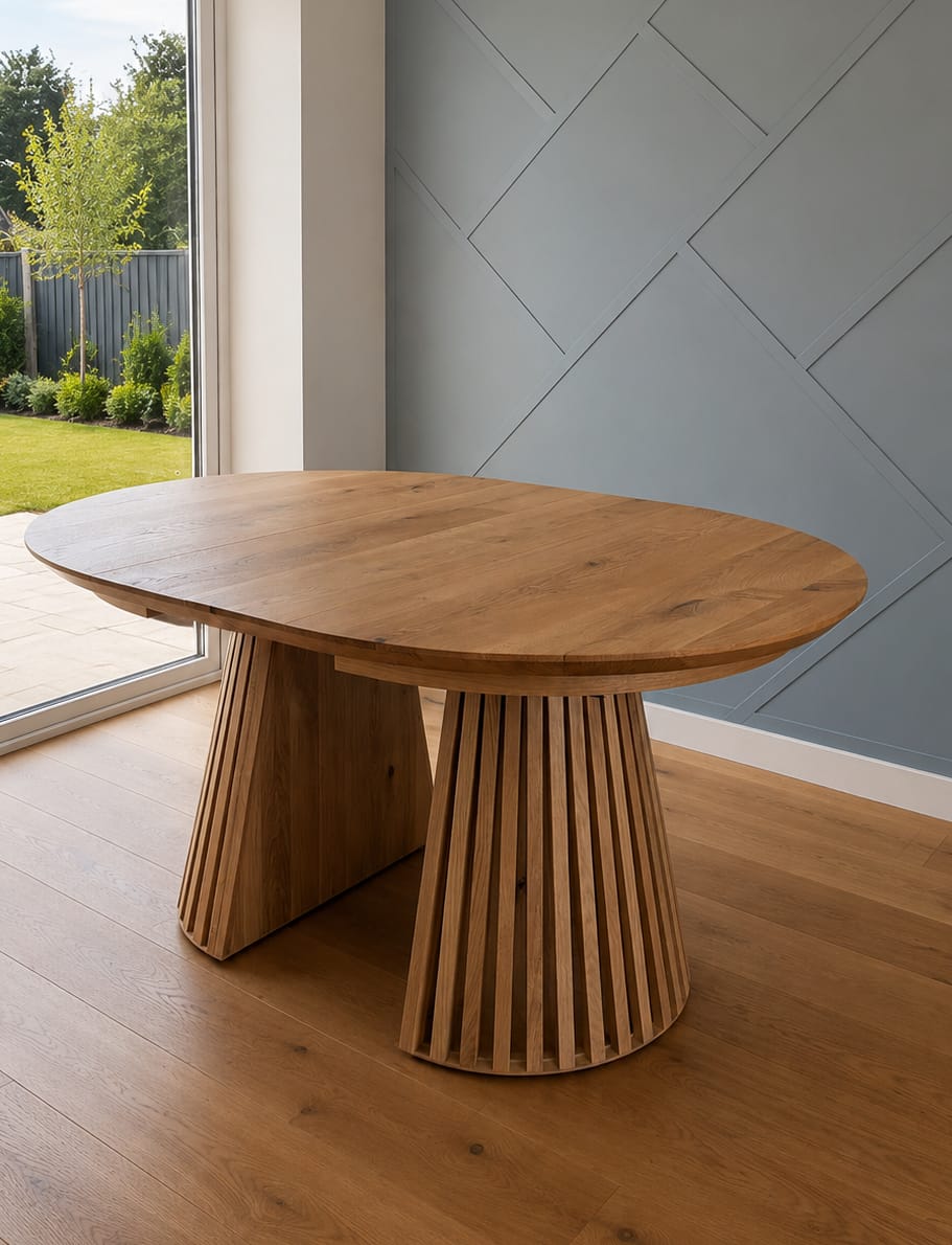 Customer photo review of Vivien Extendable Round Oak Dining Table