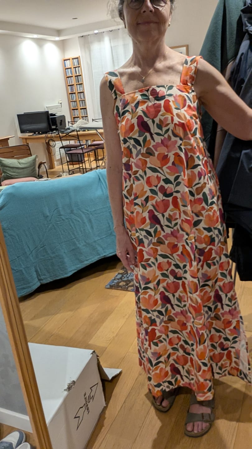 Customer photo review of Robe Sybille — Coton lavé jardin secret