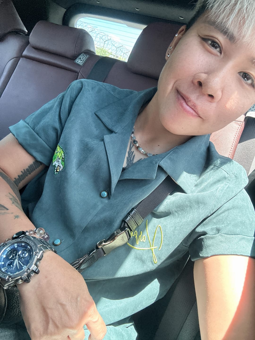 Customer photo review of KARAKU×田中ラオウ「Green drift」虎刺繍入り　ピーチスキンキューバカラーシャツ