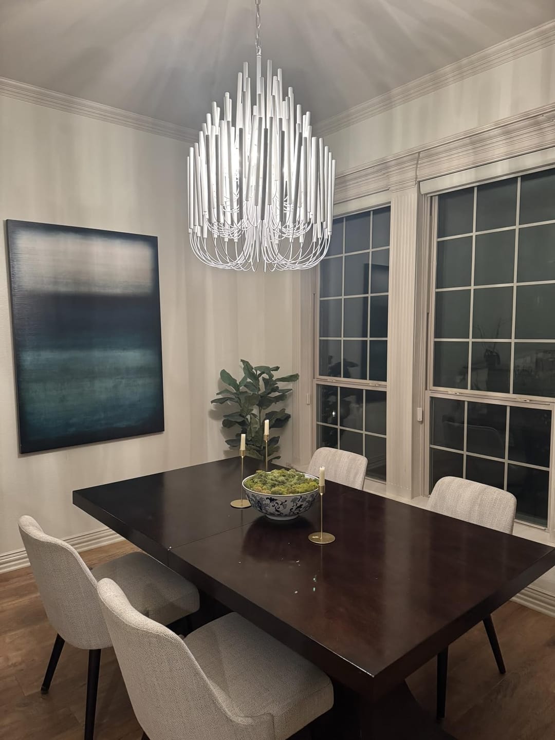 Customer photo review of Agave Abstract Wood Chandelier