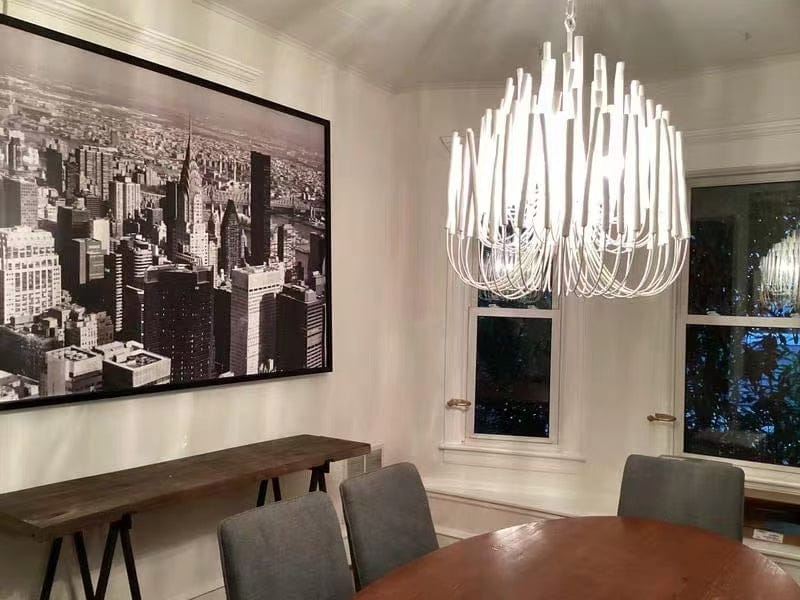 Customer photo review of Agave Abstract Wood Chandelier