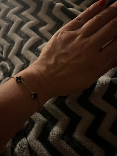 Customer photo review of Clover Bracelet with Personalised Engraving