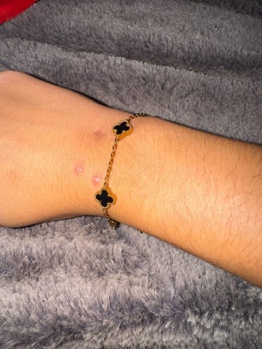 Customer photo review of Clover Bracelet with Personalised Engraving