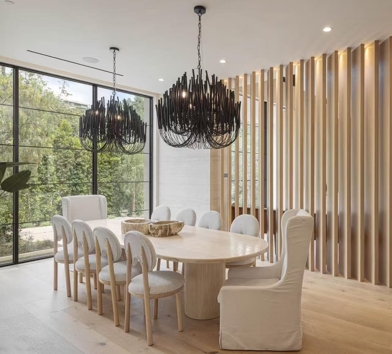 Customer photo review of Agave Abstract Wood Chandelier