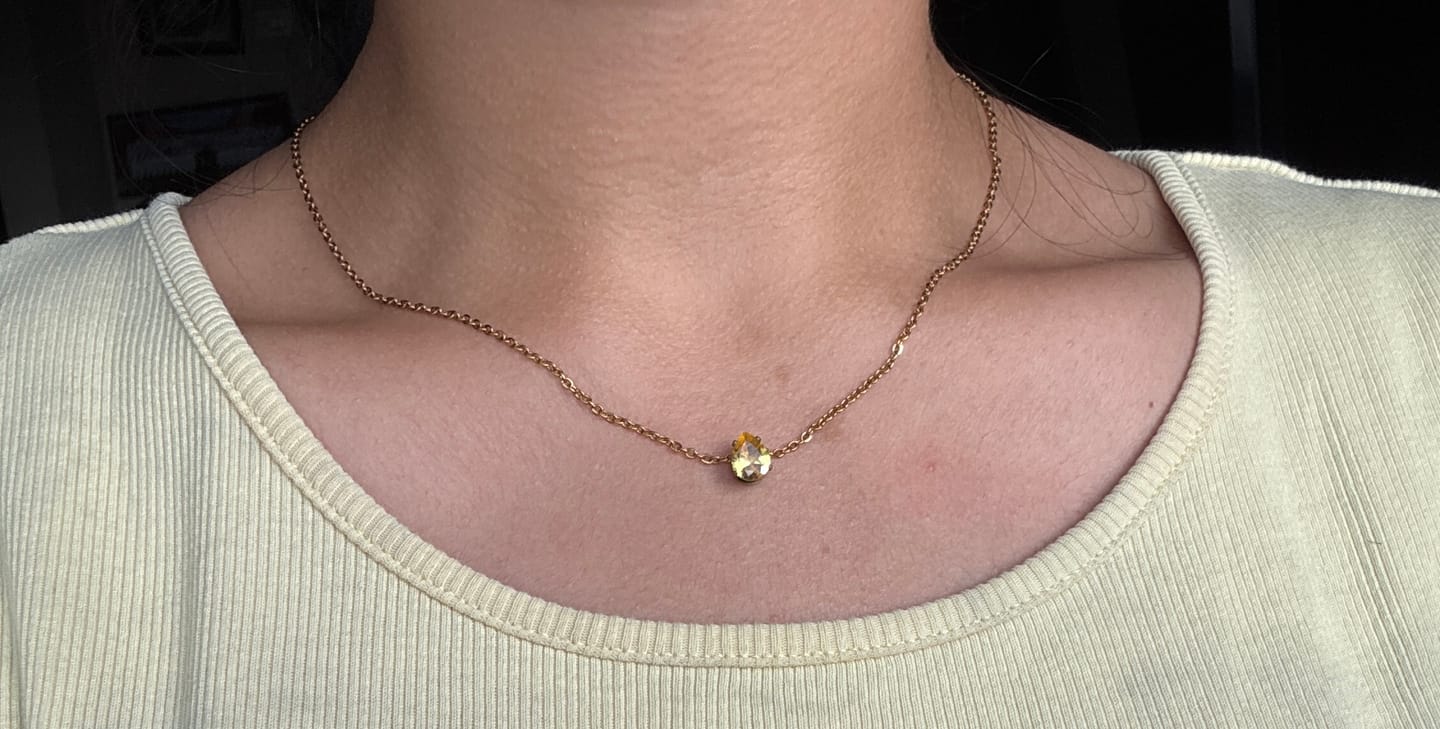 Customer photo review of Collar Birthstone Teardrop