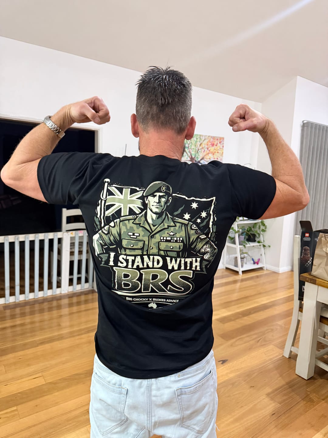 Customer photo review of Big Chocky | Stand With BRS Tee