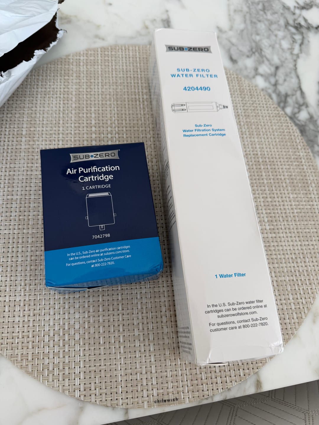 Customer photo review of Sub Zero 4204490 Water Filter & 7042798 Air Cartridge Combo Pack