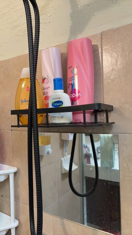 Customer photo review of Floating Shower Shelf