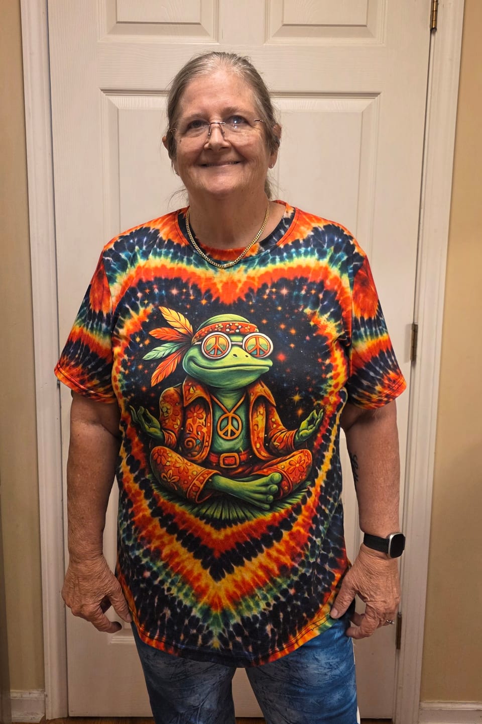 Customer photo review of JUST BREATHE FROG SWIRL ALL OVER PRINT - TM0204262