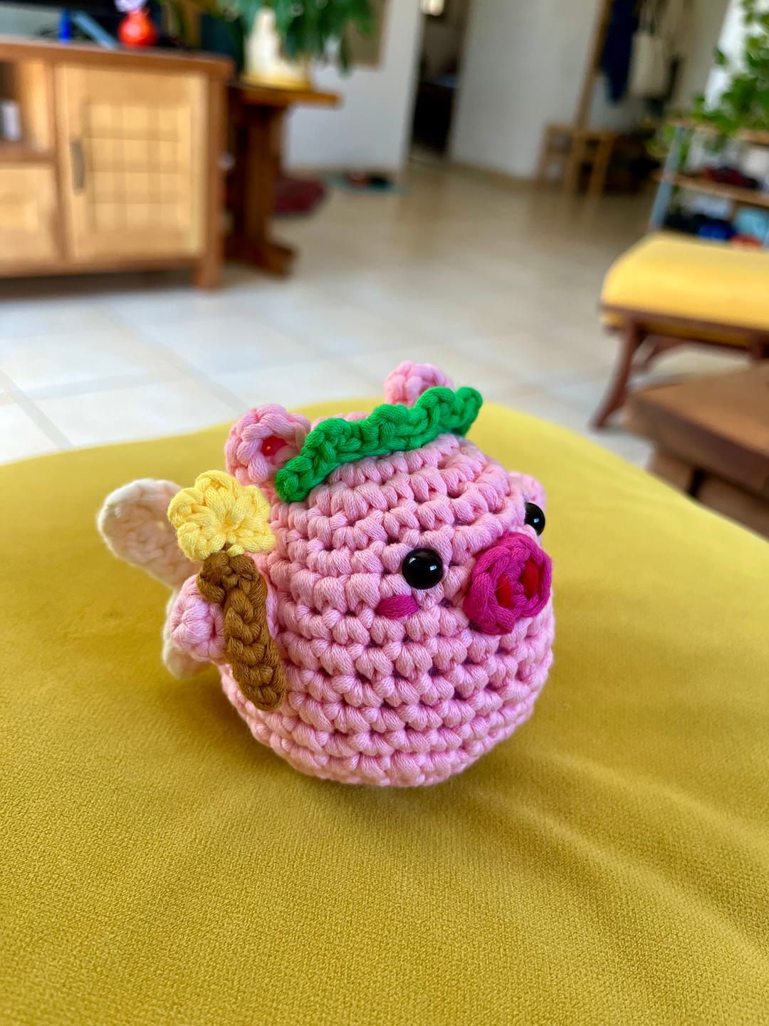Customer photo review of Poppi The Fairy Pig Crochet Kit