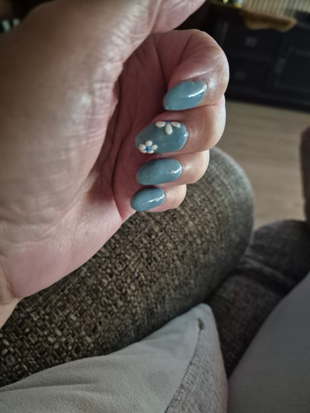 Customer photo review of Mystic Lagoon Dipping Powder