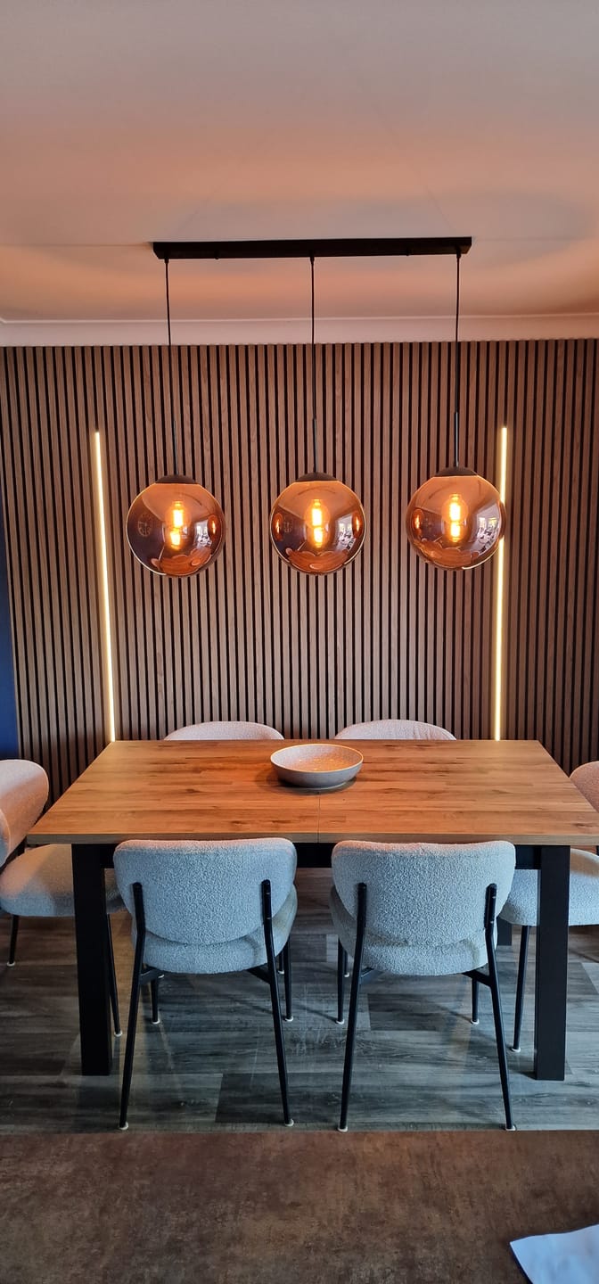 Customer photo review of SlatWall Acoustic Deep Walnut Slatted Wall Panel