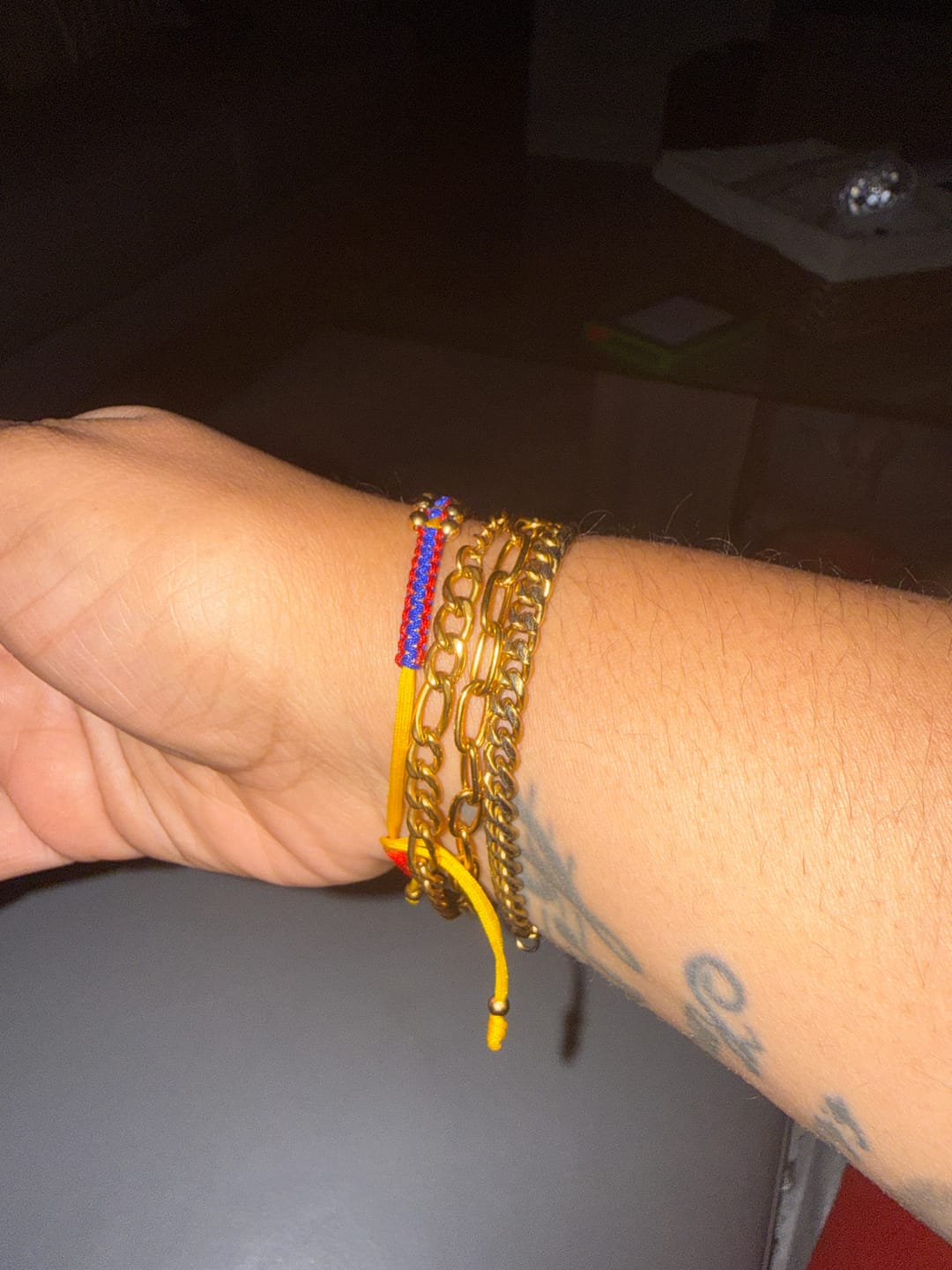 Customer photo review of Paperclip Figaro Bracelet Set