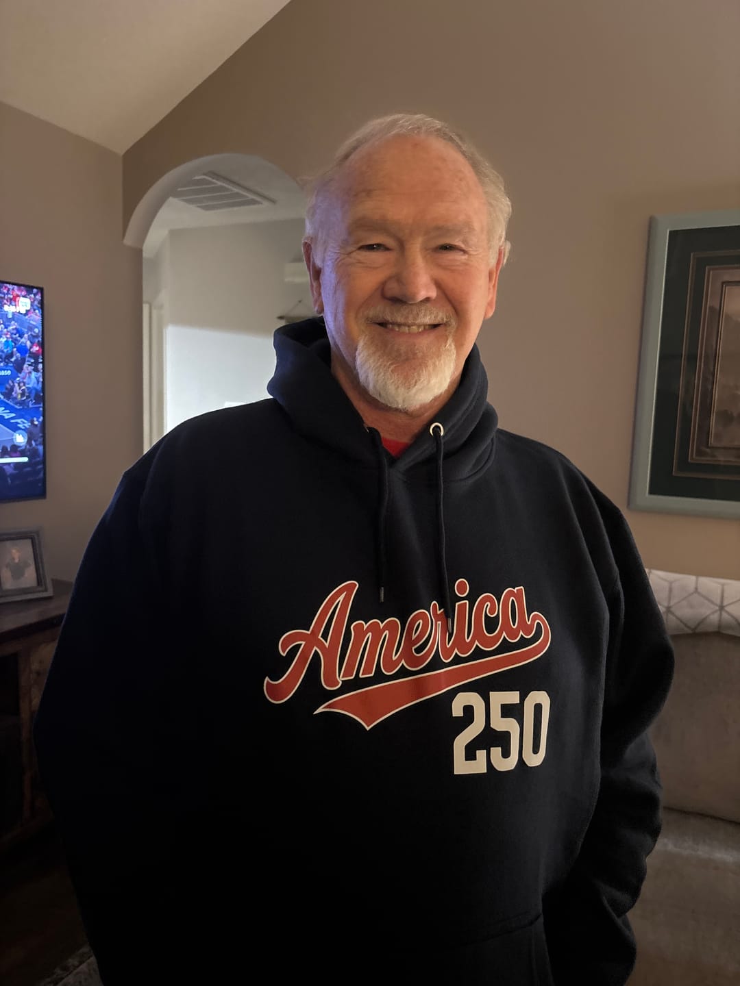 Customer photo review of America 250 Retro Hoodie