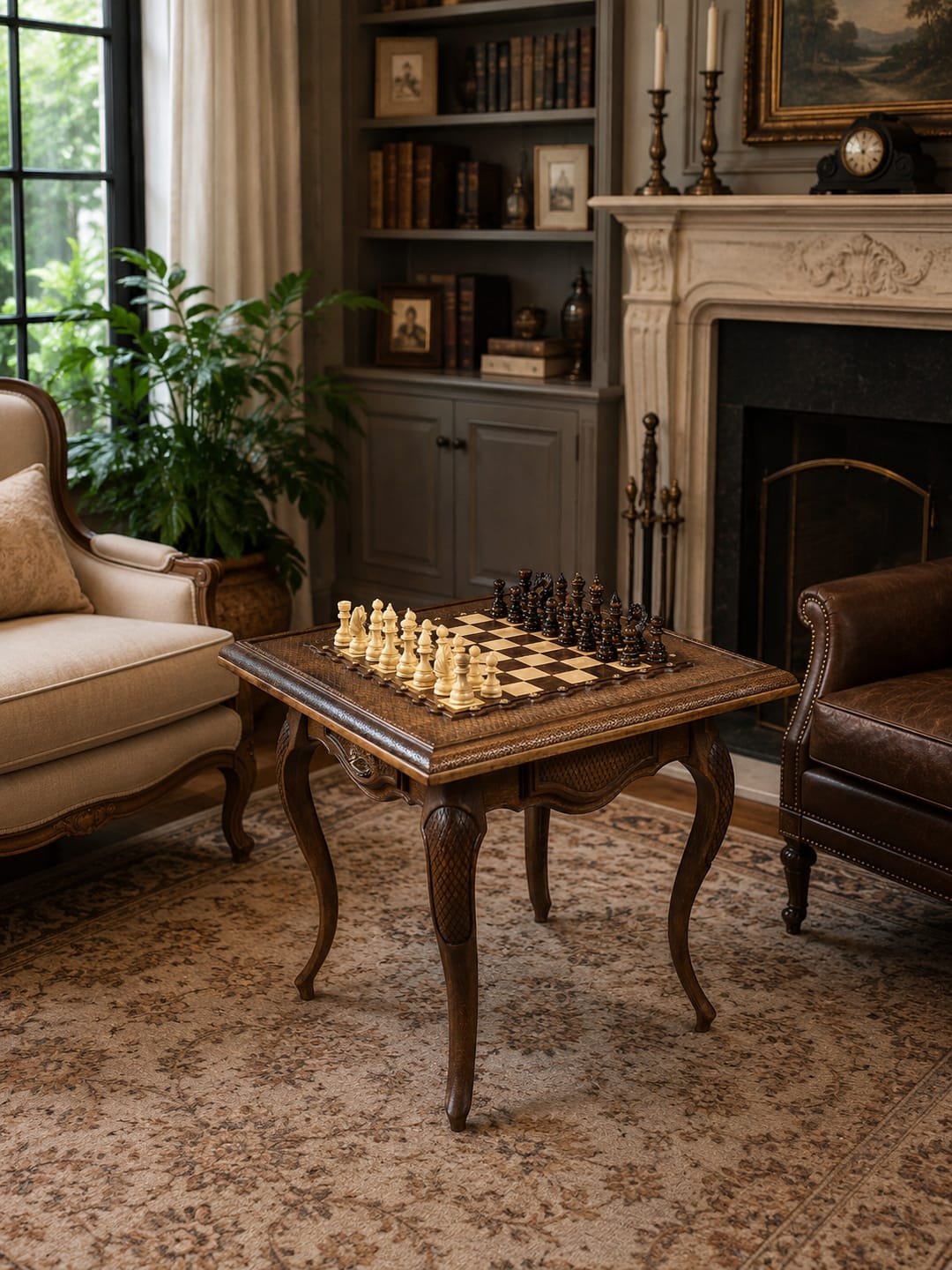 Customer photo review of Handcrafted Wooden Chess Table