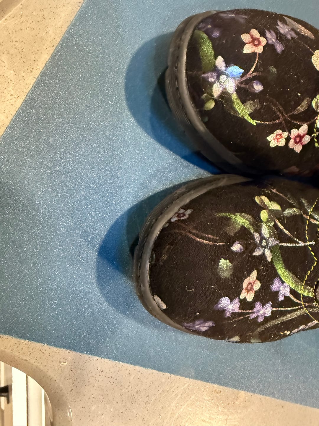Customer photo review of Genuine Leather Embossed Comfy Ankle Boots