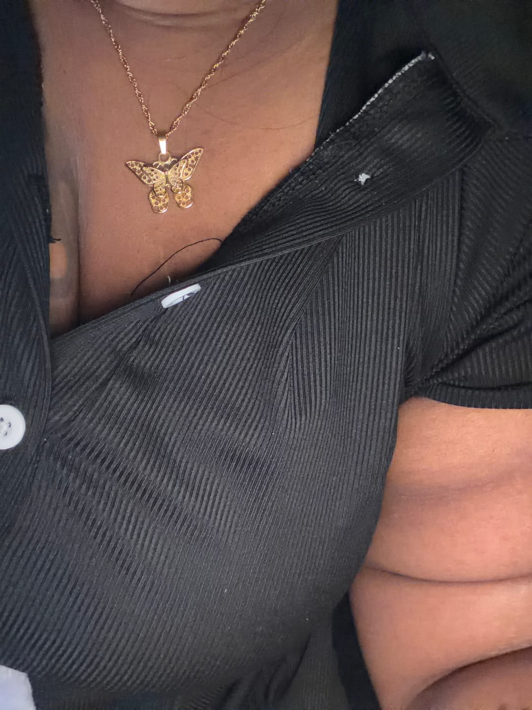 Customer photo review of Butterfly Pendant Necklace