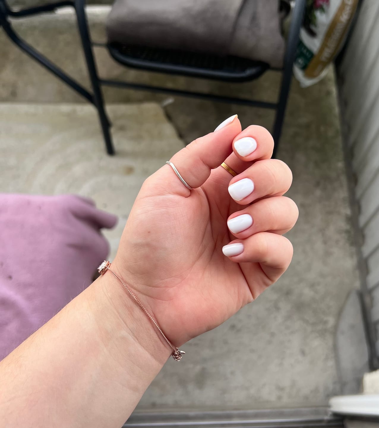 Customer photo review of Gel polish, Rubber base coat, light white, 10ml