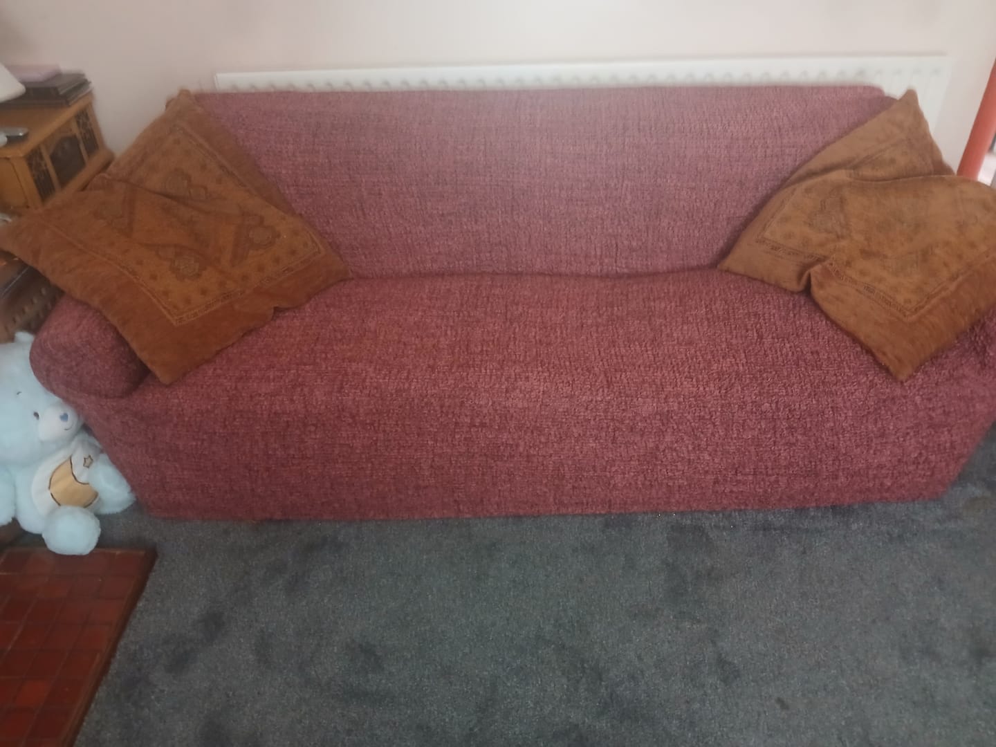 Customer photo review of 3 Seater Sofa Cover - Vittoria Red, Microfibra Printed