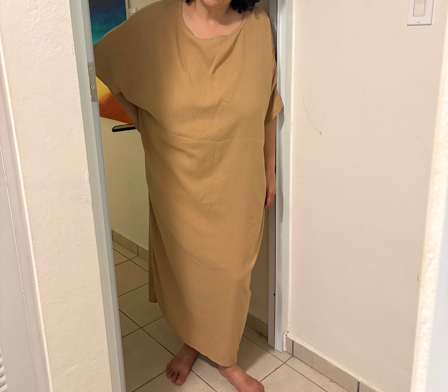 Customer photo review of Chic White Slash Neck Pockets Cotton Long Dress Summer