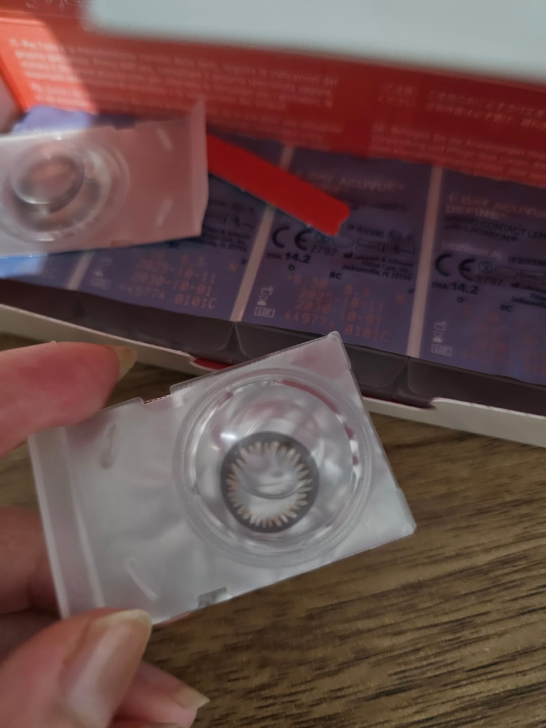 Customer photo review of 1-Day Acuvue Define Natural Shine Colored Contacts (30 Pack)