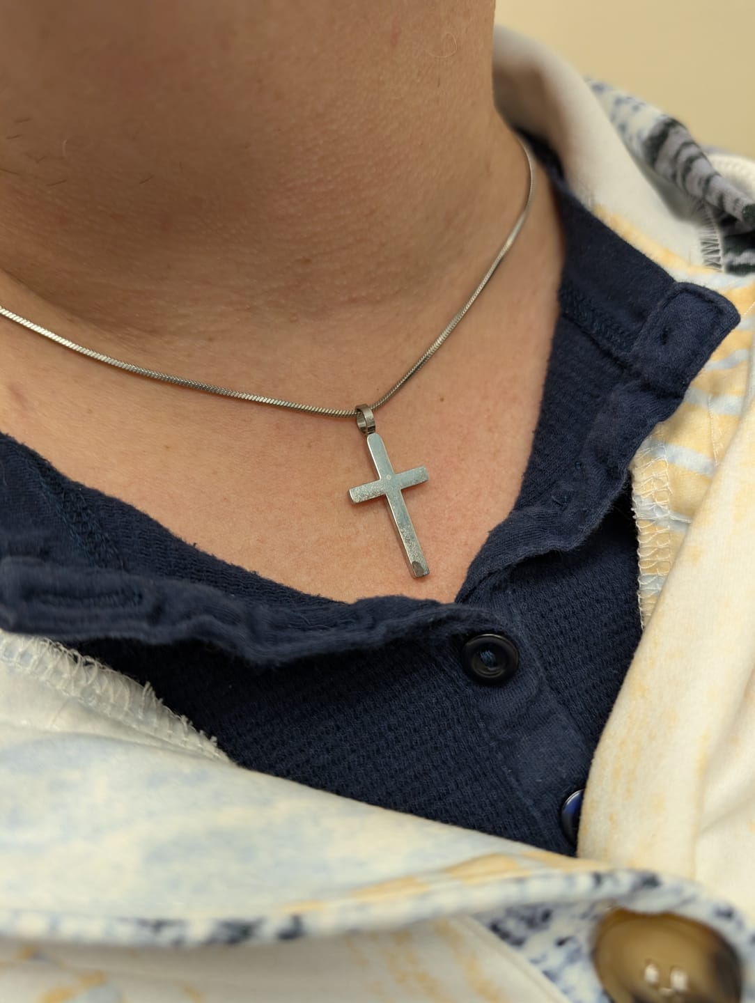 Customer photo review of Classic Cross & Square Chain