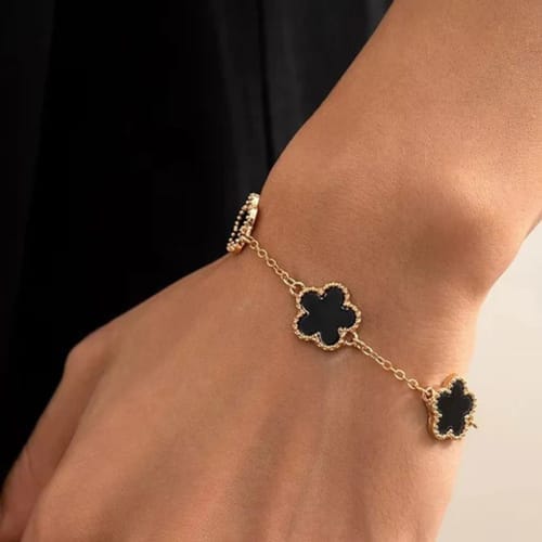 Customer photo review of Clover Bracelet with Personalised Engraving