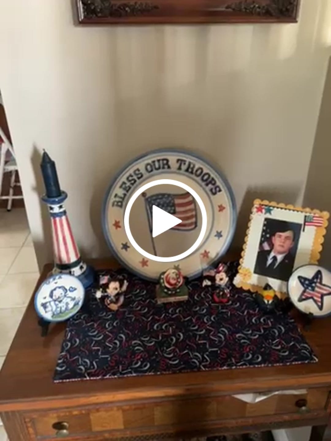 Customer video review of "Bless our Troops" Serving Plate