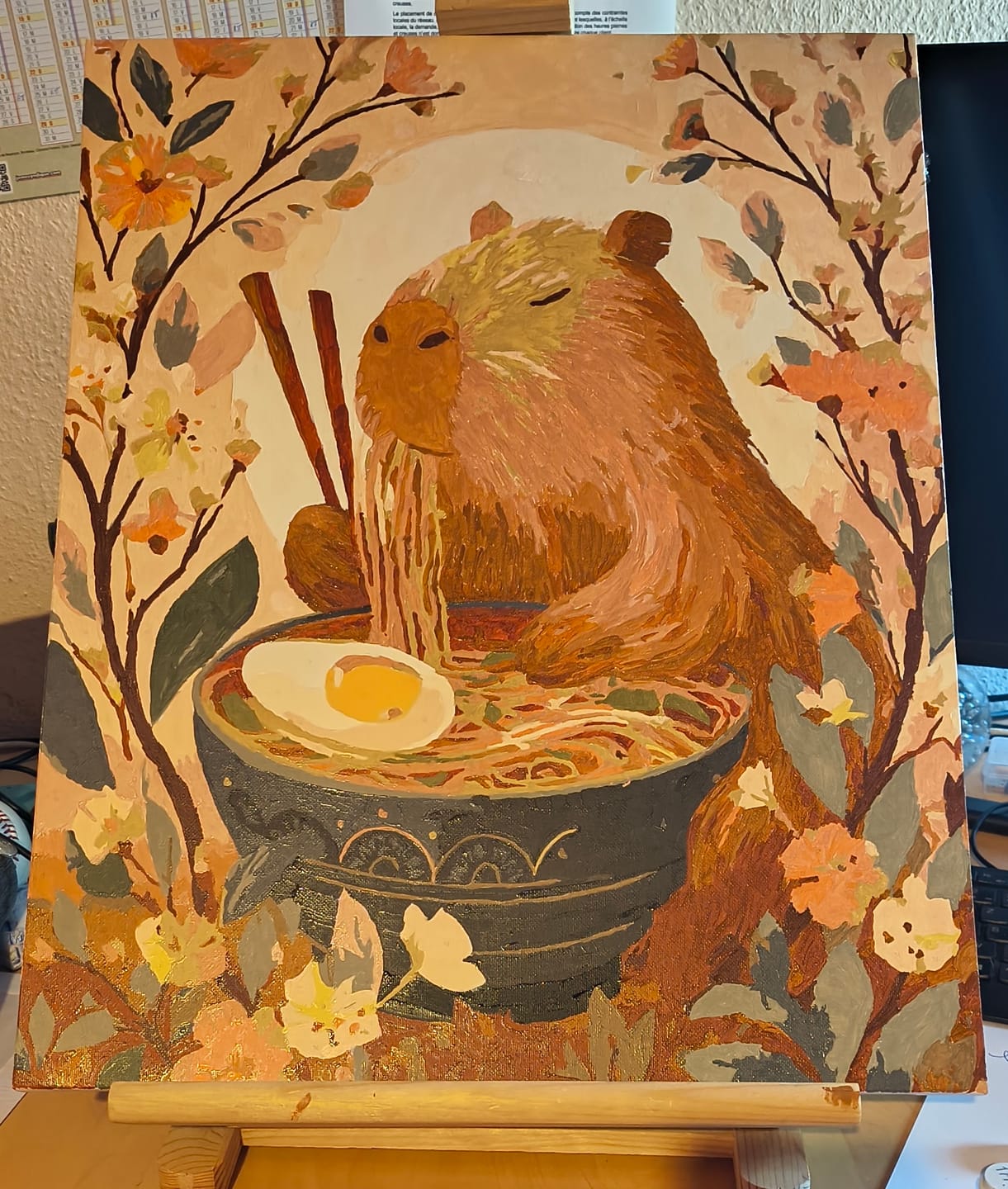 Customer photo review of Capybara`s noodles | Paint by Number