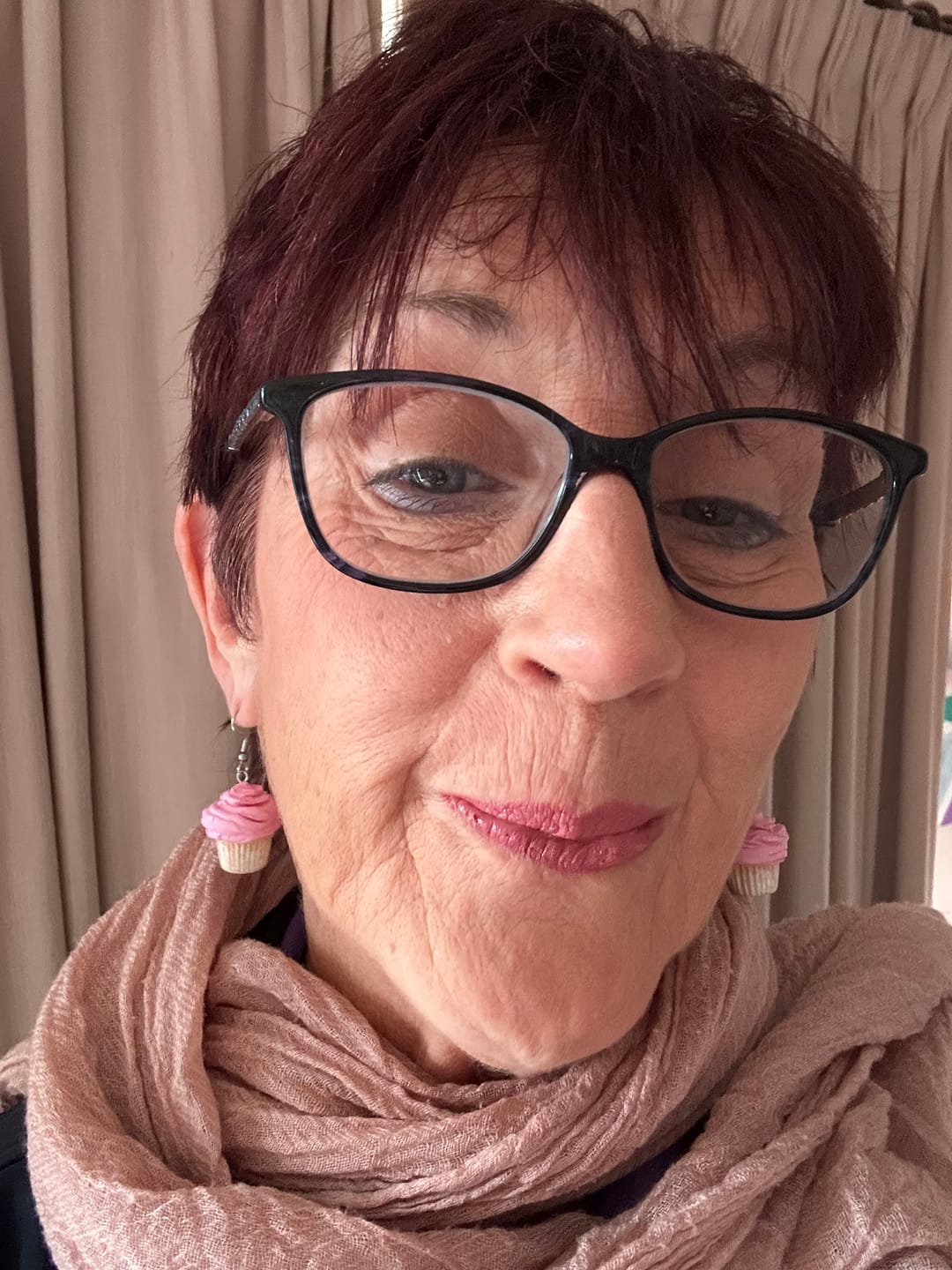 Customer photo review of Realistic Pink Cupcake Earrings – Handmade Food Jewelry, Polymer Clay Dangle Earrings