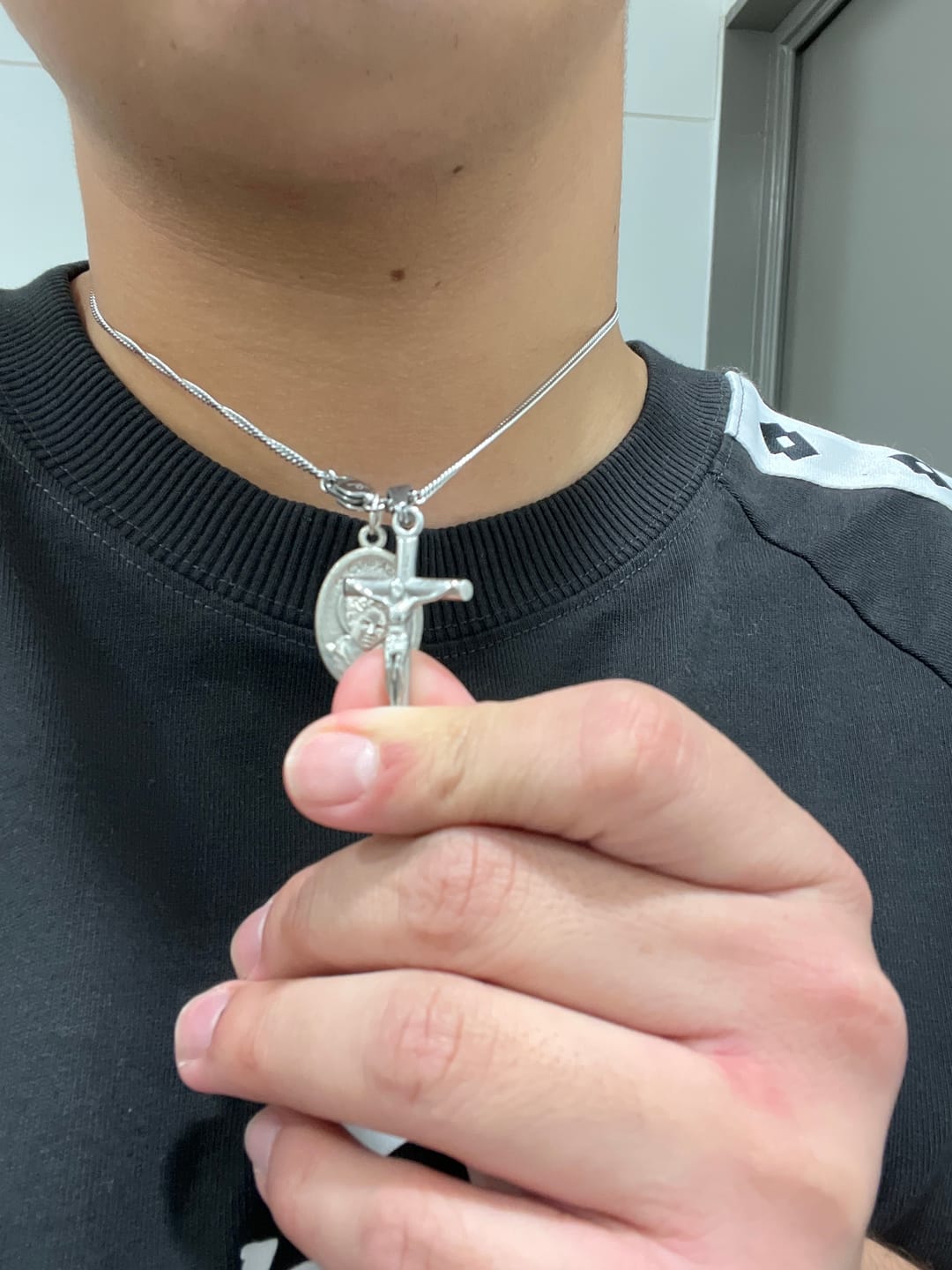 Customer photo review of Cross Minimal Pendant