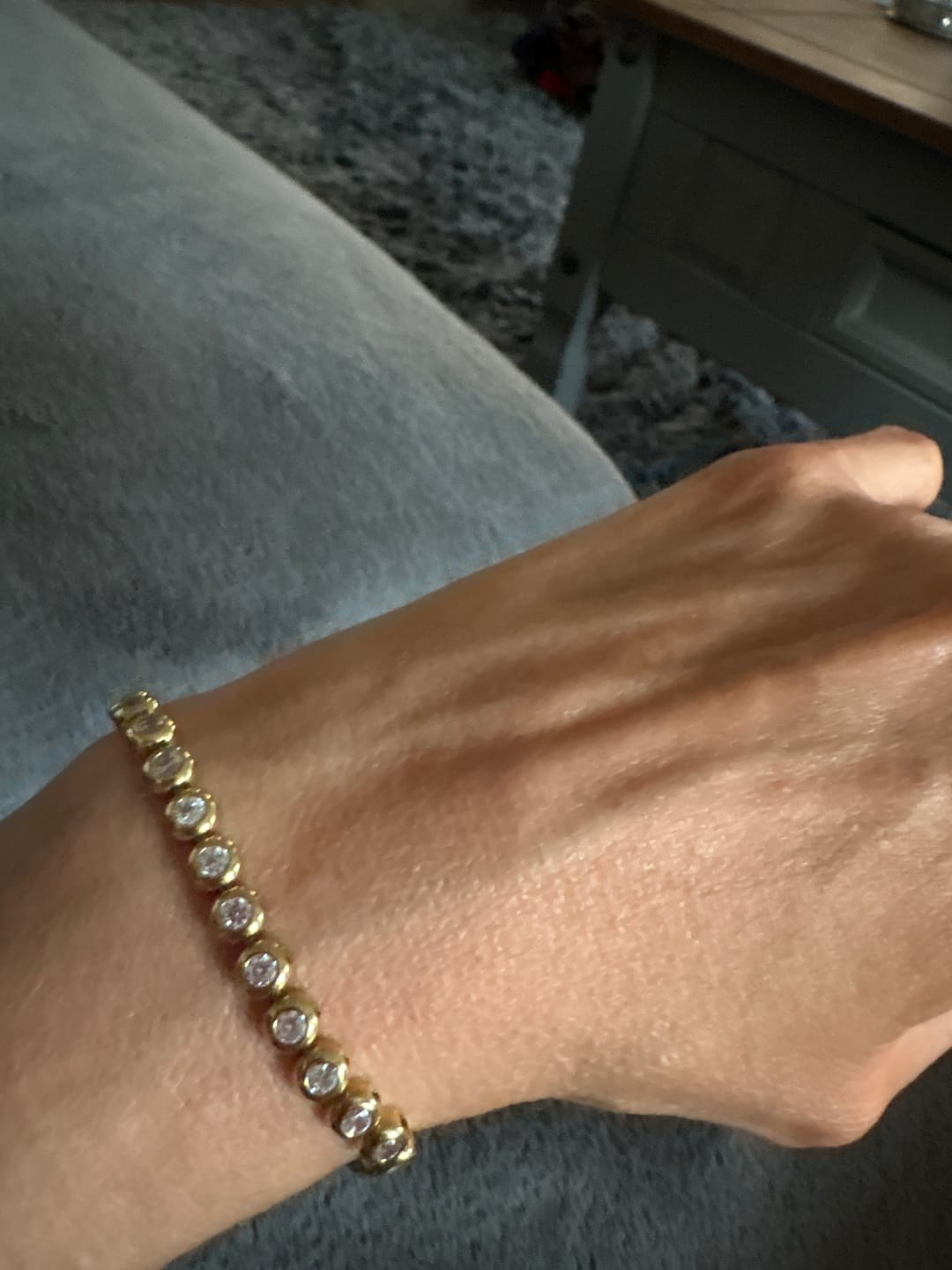 Customer photo review of Classic Bezel Tennis Bracelet