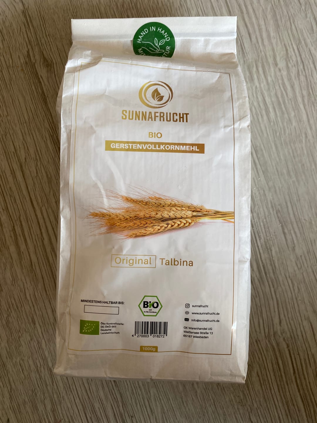 Customer photo review of Bio Gerstenvollkornmehl | Talbina Zutat | 1kg