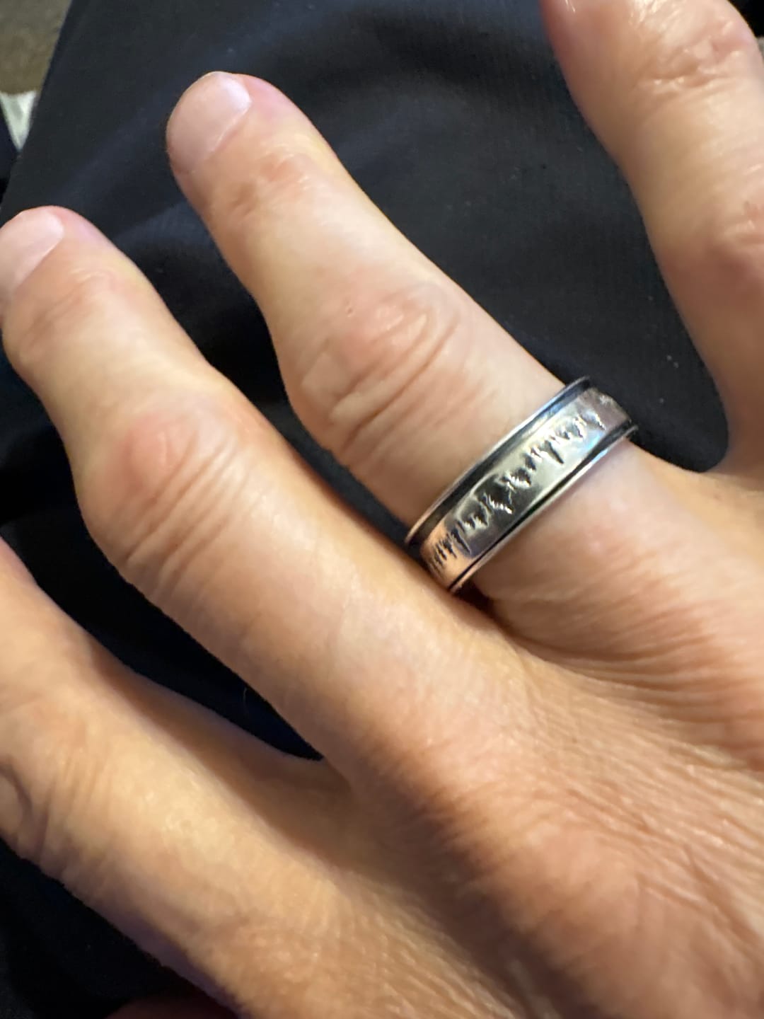 Customer photo review of Forest Fidget Men's Ring Sterling Silver
