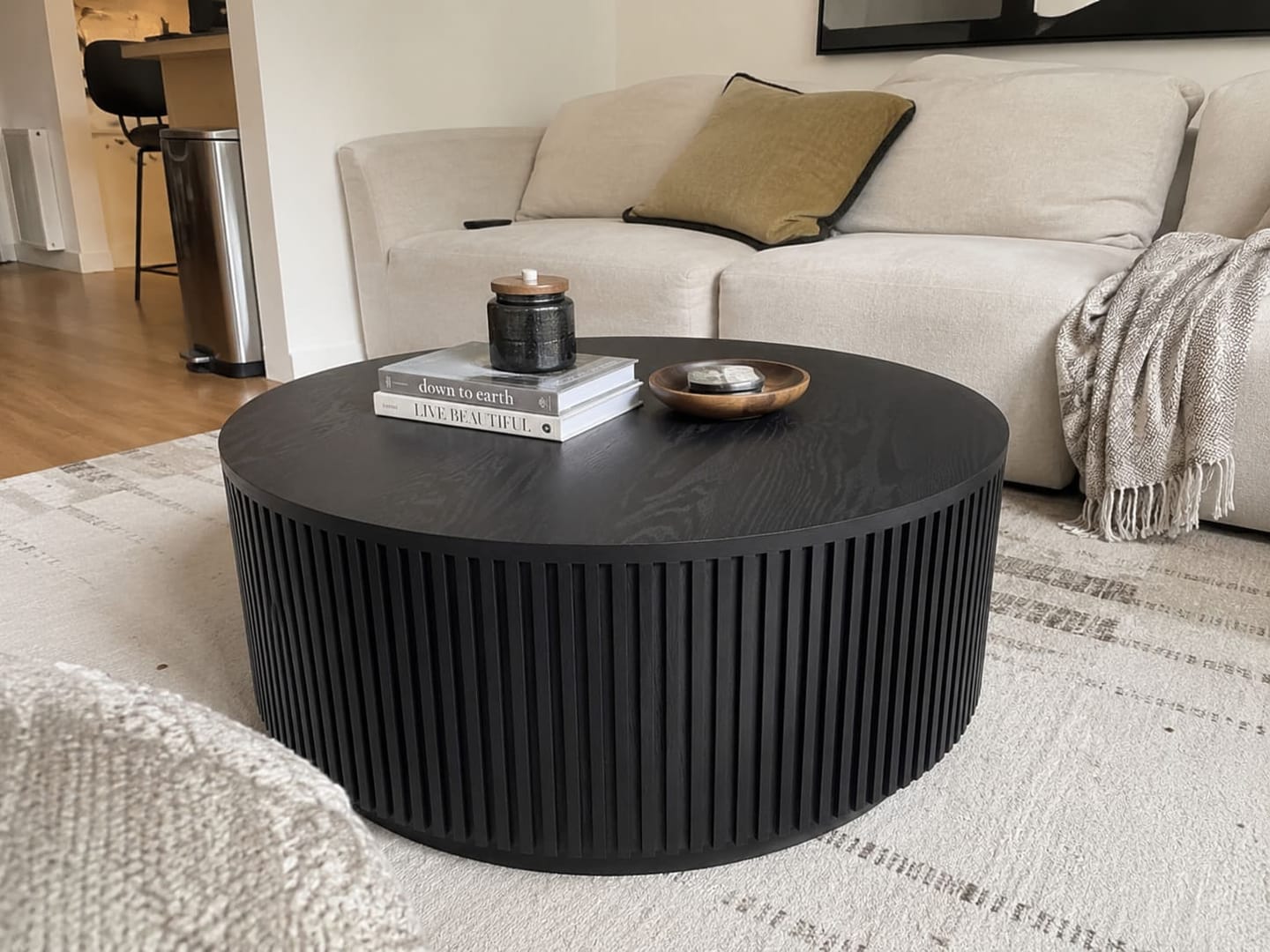 Customer photo review of Fanny Round Wood Coffee Table