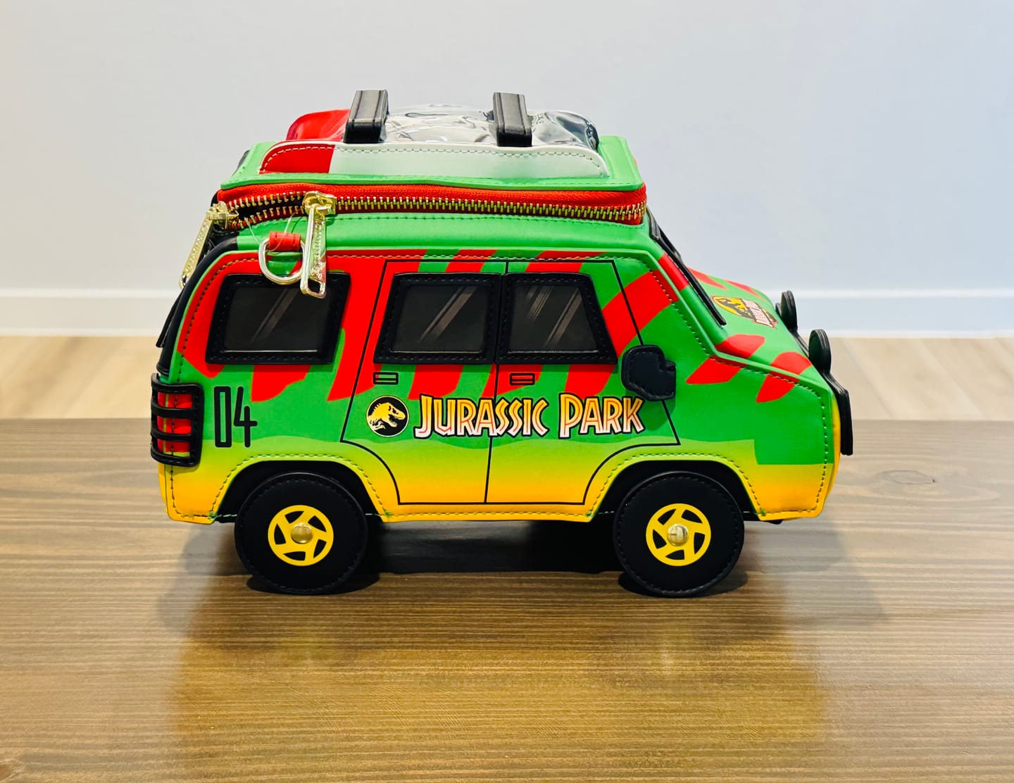 Customer photo review of Loungefly Universal Jurassic Park Safari Tour Vehicle Light Up Figural Crossbody Bag - 707 Street Exclusive