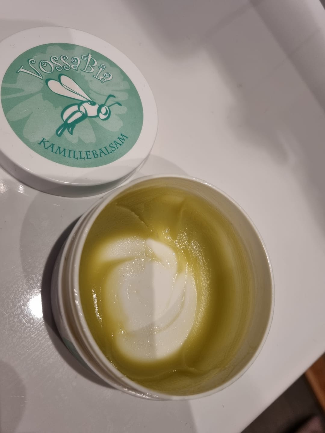 Reseña fotográfica de un cliente sobre el bálsamo de manzanilla