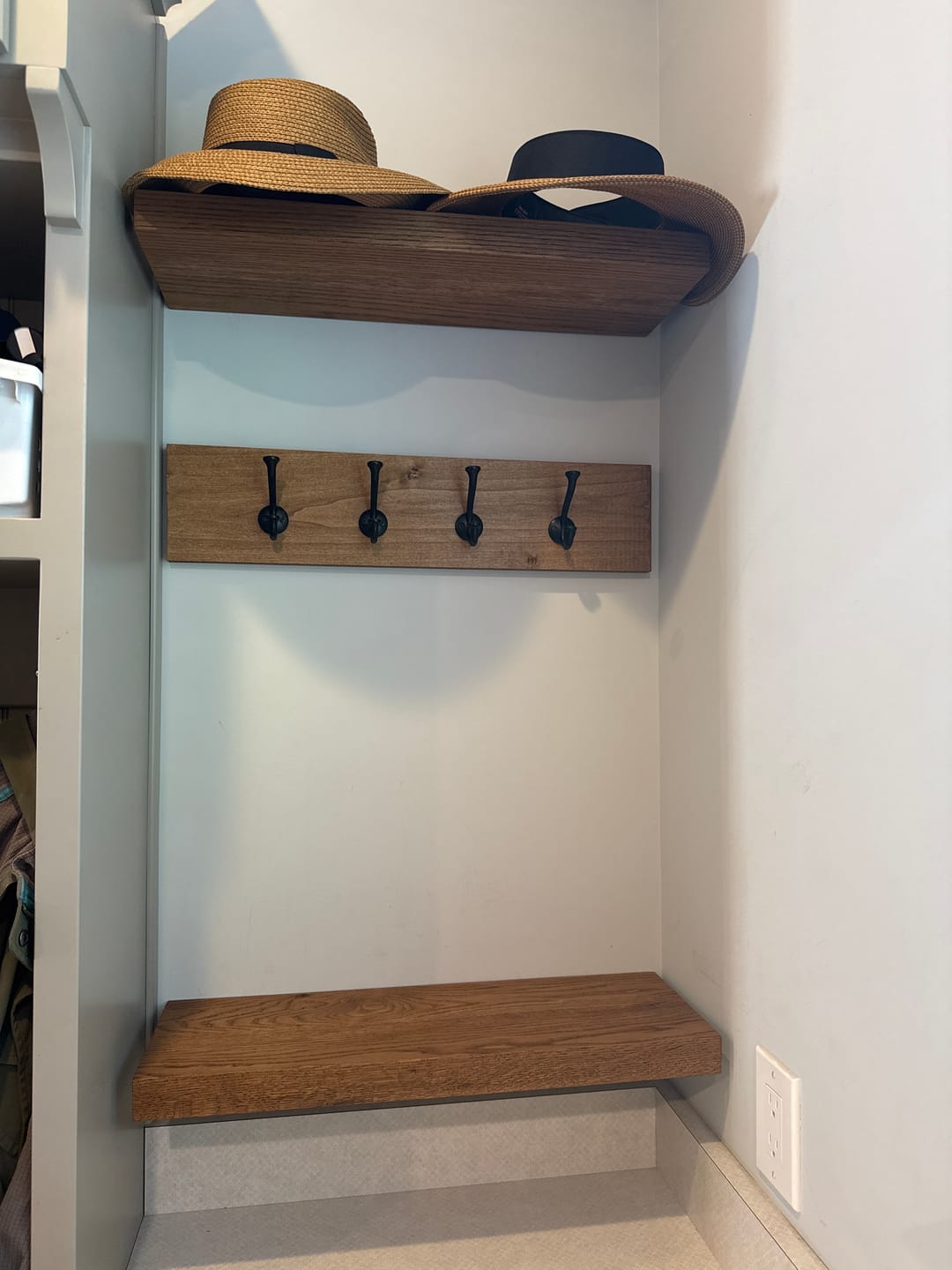 Customer photo review of White Oak Floating Shelves