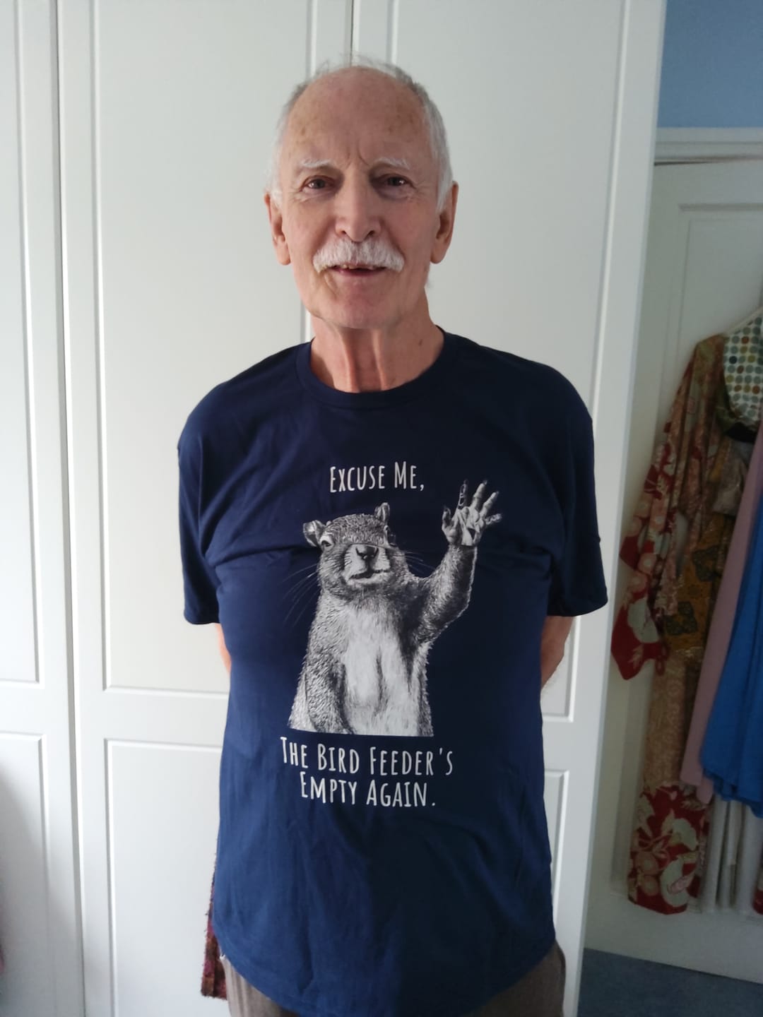Customer photo review of Excuse Me, Bird Feeder's Empty T-Shirt