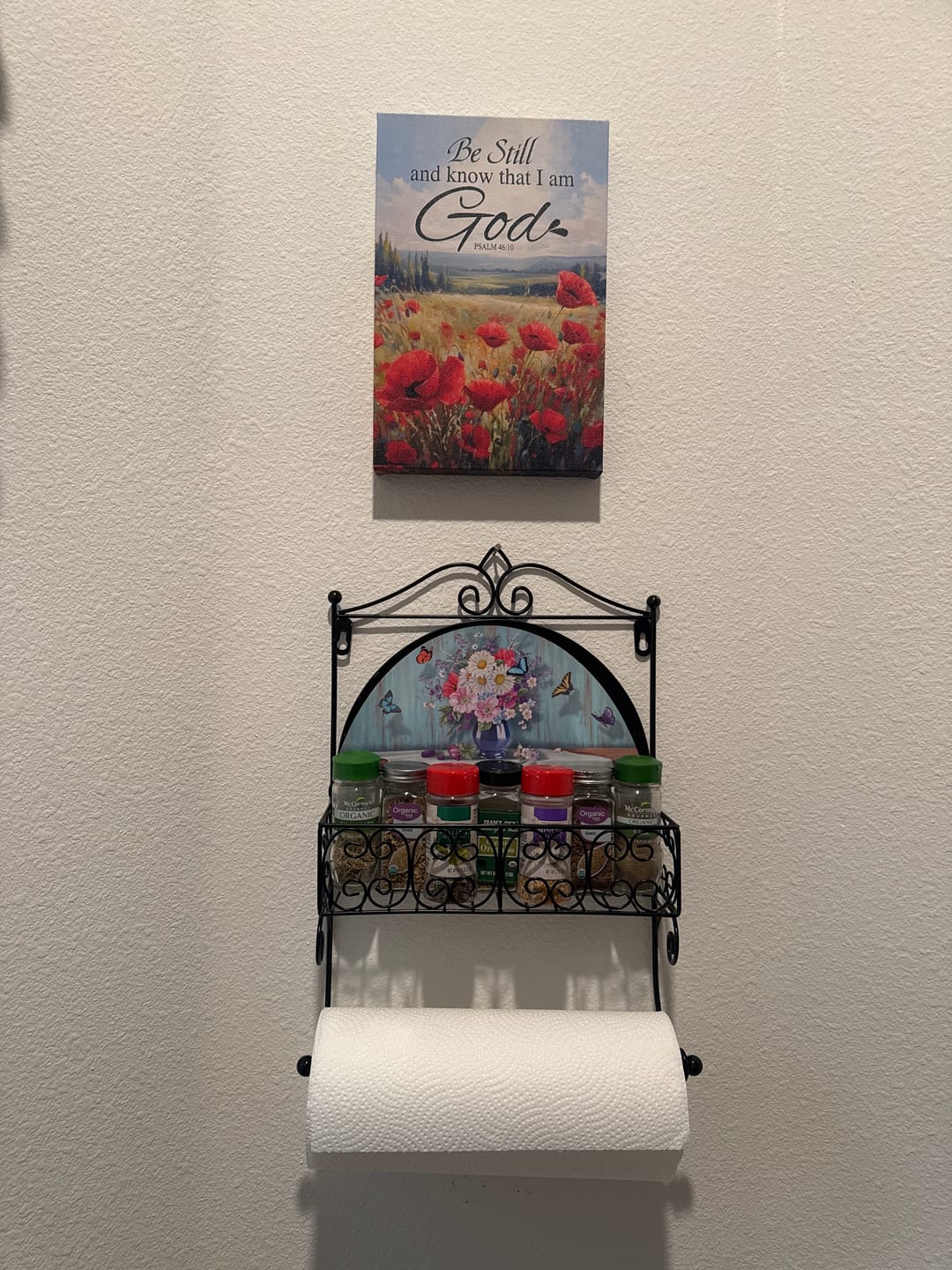 Customer photo review of Be Still And Know That I Am God Psalm 46:10, Poppy Field, Wall Art Canvas