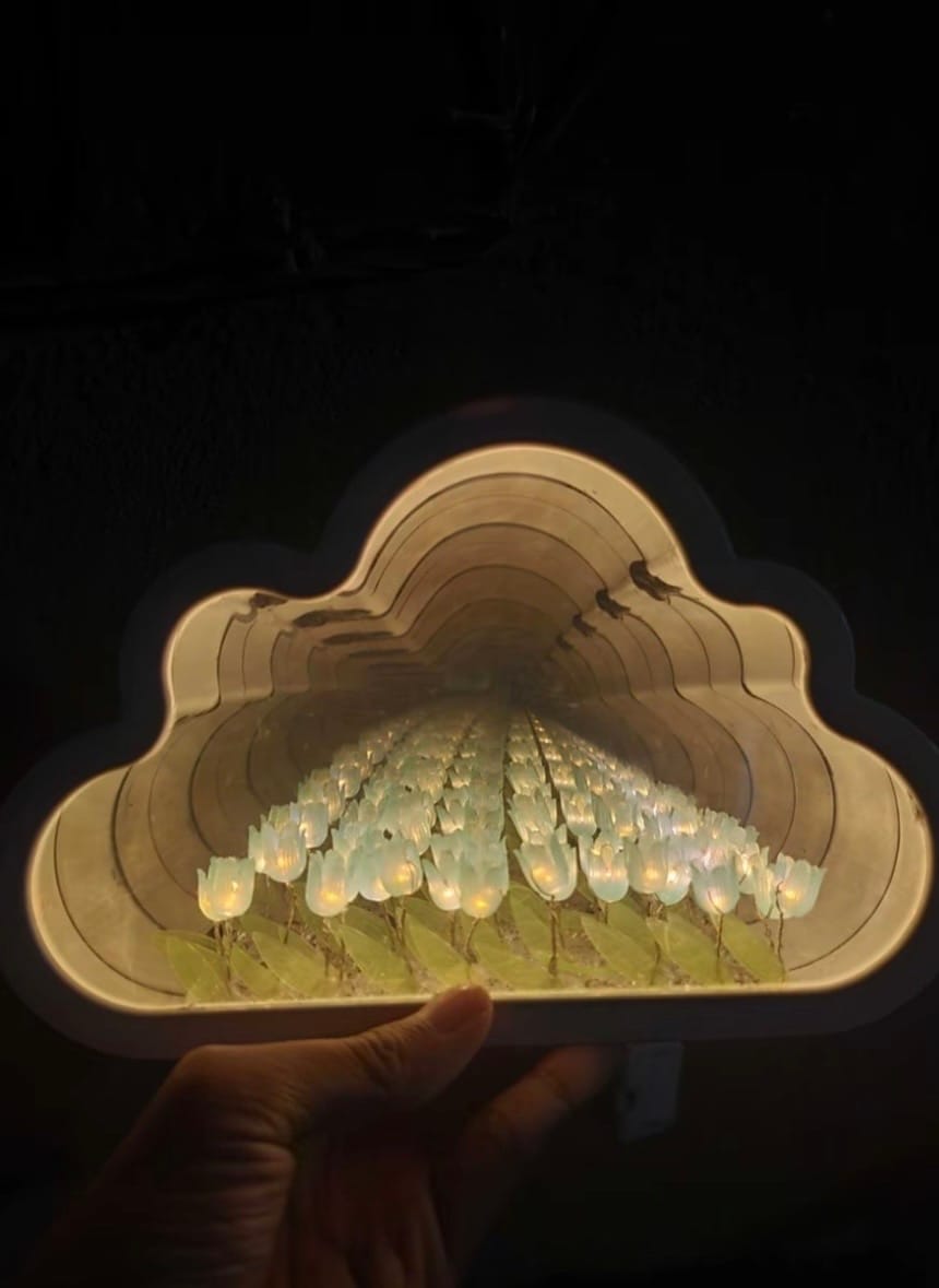 Customer photo review of Hidden Bloom Cloud - 2-in-1 Mirror Tulip Night Lamp