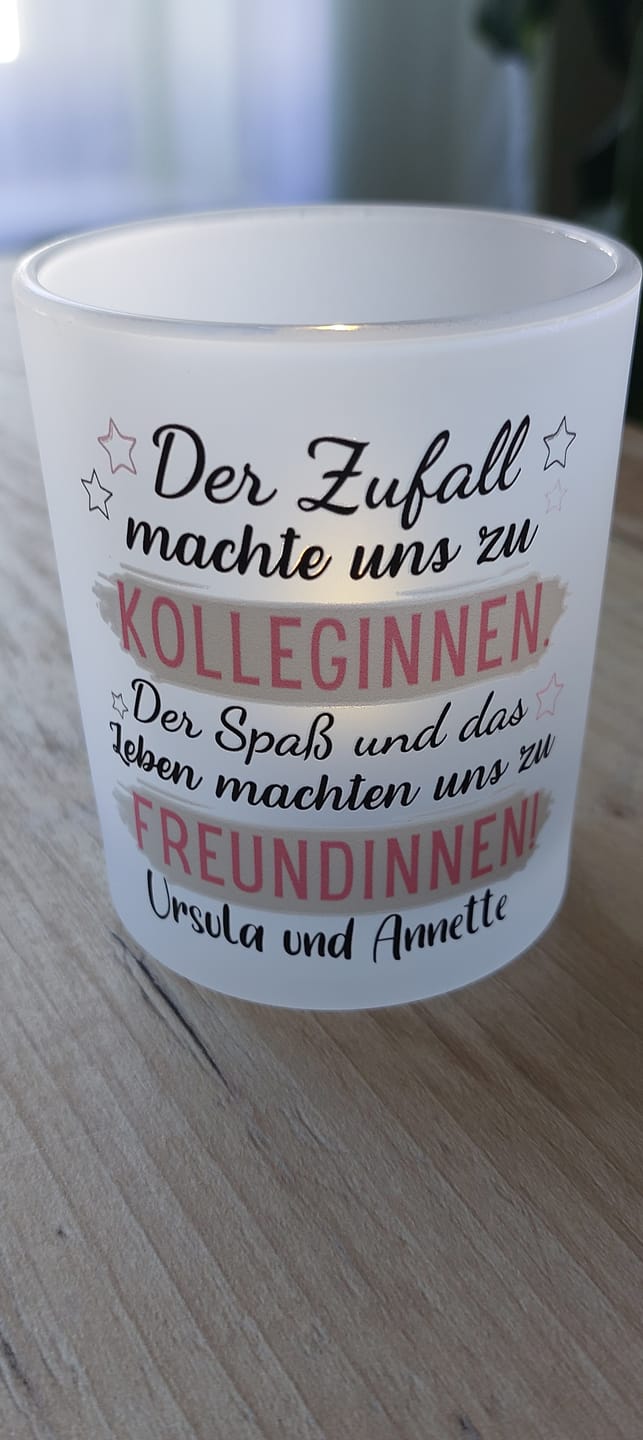 Customer photo review of Von der Kollegin zur Freundin - Personalisiertes Teelicht